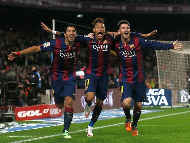 Dari kiri : Suarez, Neymar, Messi